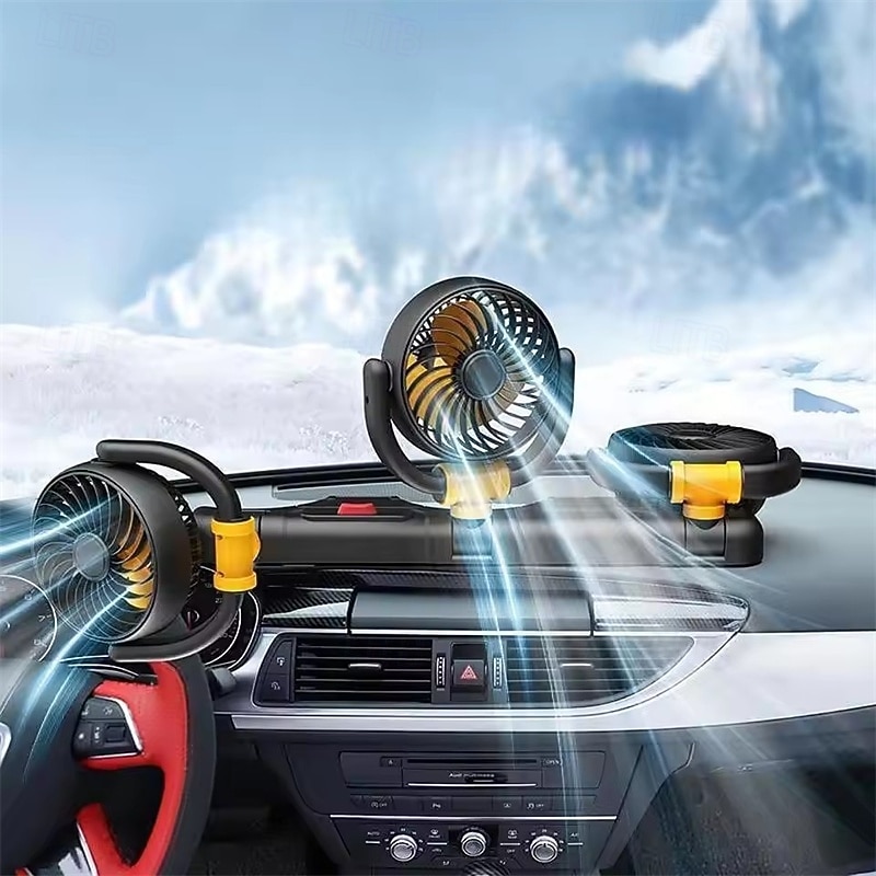 Ανεμιστήρας αυτοκινήτου τριπλής κεφαλής, ανεμιστήρας ψύξης οχήματος 12v 24v με τροφοδοσία USB 3 κεφαλών για ταμπλό, περιστρεφόμενος 360° ισχυρός, ήσυχος αυτόματος κυκλοφορητής αέρα για φορτηγό SUV RV 2026 - $68.99 –P3