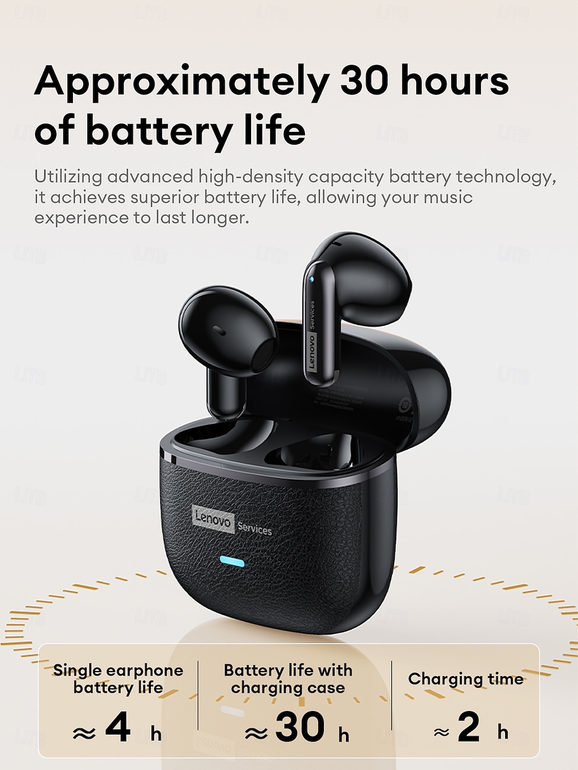 Беспроводные наушники Lenovo, наушники с чипом Bluetooth 6.0 и зарядным кейсом, 30 часов воспроизведения, объемный 360° звук с панорамным 3D-эффектом, внутриканальные наушники для игр, музыки и 2026 - $29.99 –P10