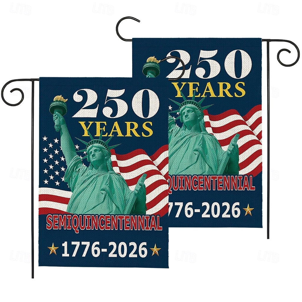 2 шт. Садовый флаг США к 250-летию со дня рождения (1776-2026), патриотический американский флаг для использования на открытом воздухе, во дворе, на газоне, крыльце или для украшения ко Дню 2026 - $17.99 –P1