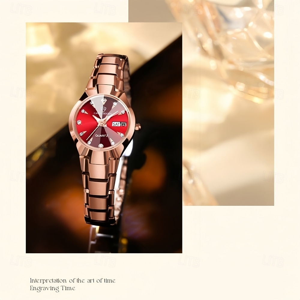 Dameshorloges zijn hoogwaardig, licht luxueus, niche en populair, met ingelegde kunstmatige strass-steentjes, waardoor ze de perfecte cadeaukeuze zijn voor bijvoorbeeld lerarendag, de start van het 2026 - $25.99 –P6