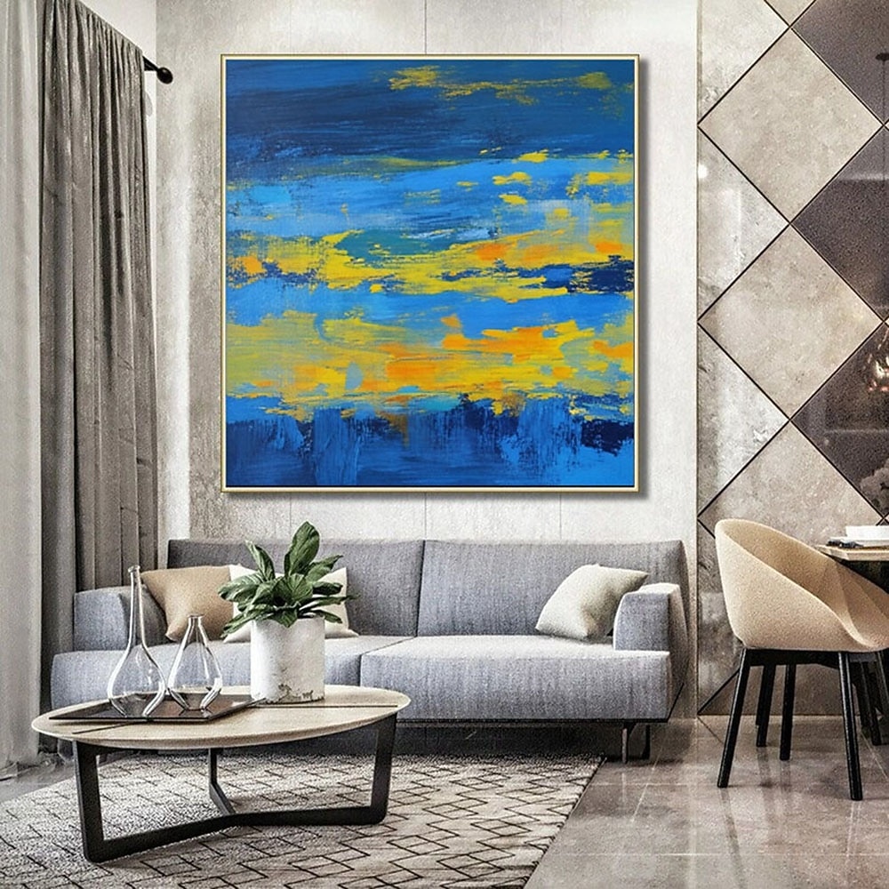 Hand Painted Original Blue Yellow Art Abstract Painting Contemporary Abstract Art Large Abstract Painting Extra Large Texture Abstract Art 2026 - $91.99 –P1