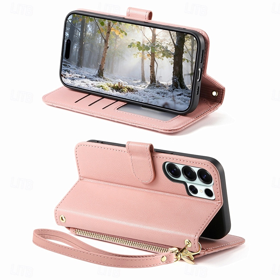 Phone Case For Samsung Galaxy S26 S26 Plus S26 Ultra Wallet Case Flip Cover Zipper with Wrist Strap Kickstand Retro TPU PU Leather 2026 - $19.99 –P10
