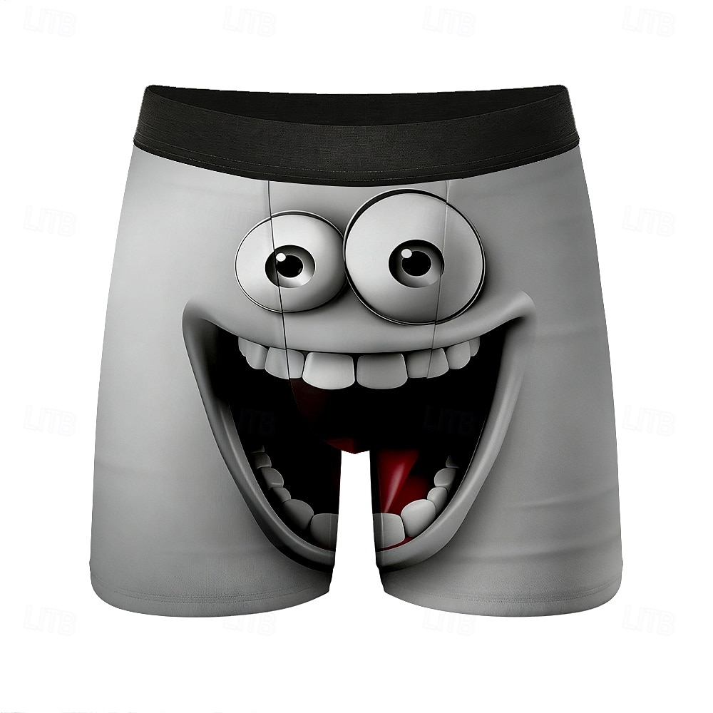 Herren Cartoon Lächelndes Gesicht Gesichtsausdruck Dehnbare Boxershorts Badeshorts Boxer-Badeshorts Lustig Lässig Heim Strandurlaub Elastischer Bund Feuchtigkeitsableitend Atmungsaktive Unterwäsche 2026 - $16.99 –P5