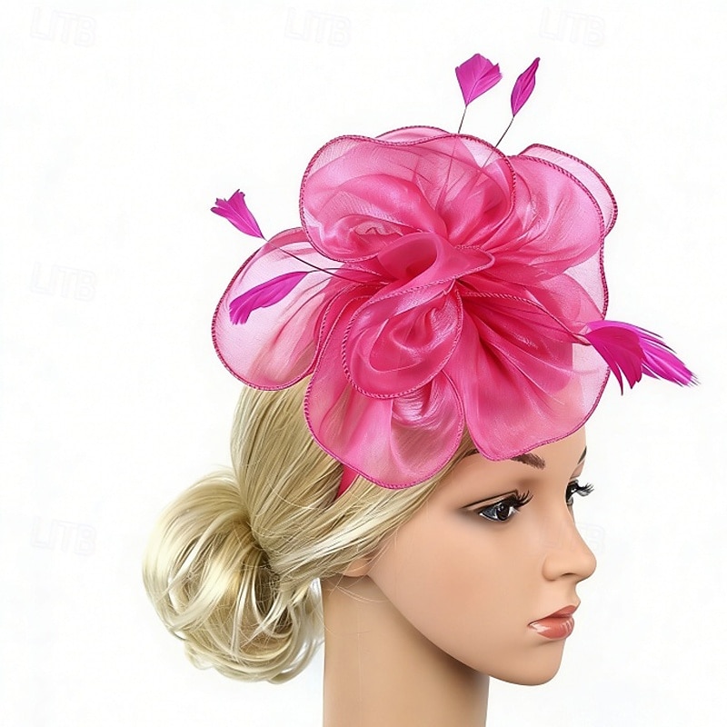 Fascinator Organza Matrimonio Compleanno Elegante Vintage Carino Con Piuma Tulle Copricapo Copricapo del 2026 a $11.49 –P9
