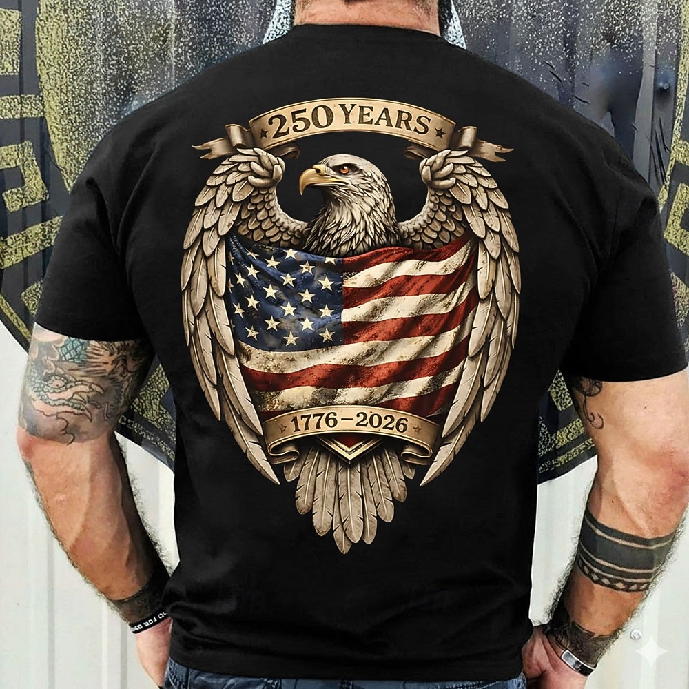 4th of July 2026 250th Memorial Day Men's Patriotic Patriot 3D Print US Flag Crew Neck Short Sleeve T-Shirt Daily Street 2026 - $21.99 –P4