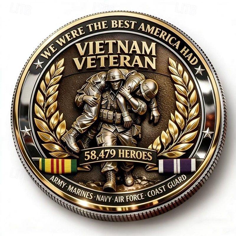 vietnami háborús veteránok emlékérme 1959–1975, 58 479 hős tiszteletére, katonai gyűjtői ajándék hadsereg, haditengerészet, tengerészgyalogság és légierő számára &parti őrség, hazafias emléktárgy 2026 - $19.99 –P3