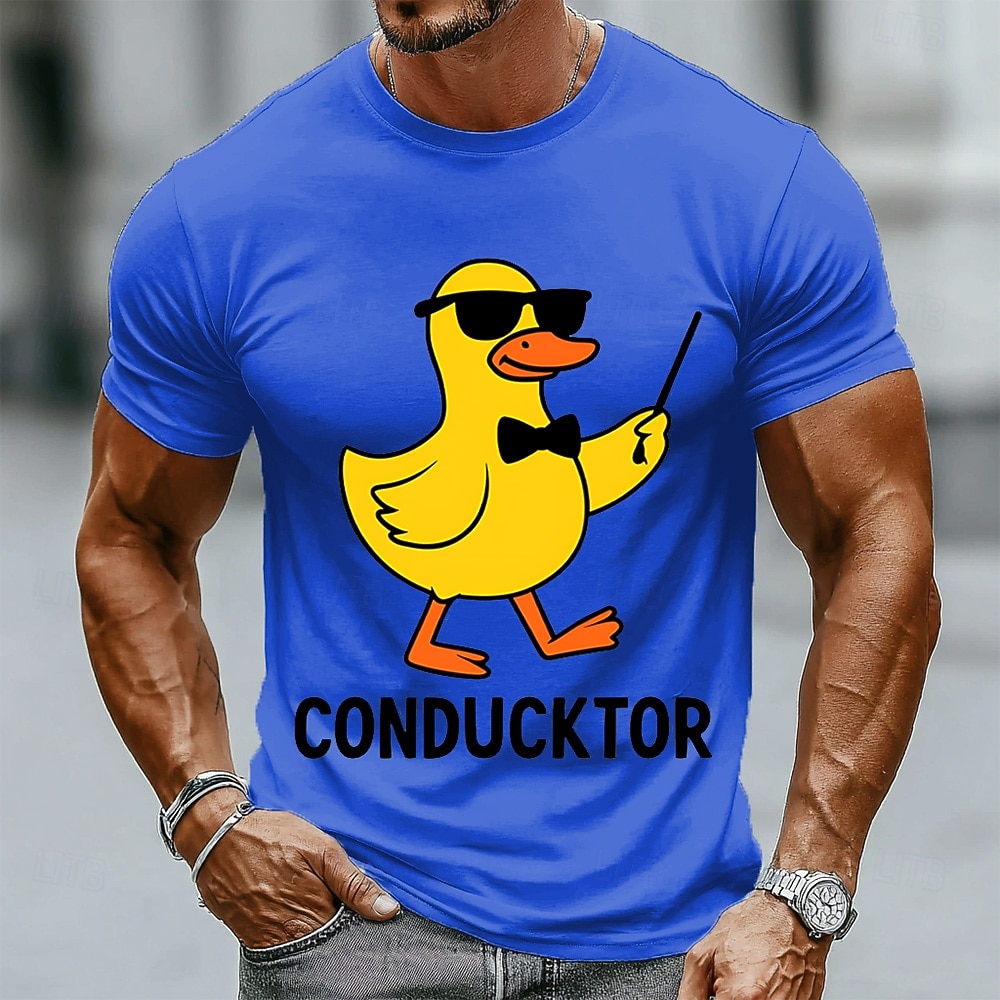 Camiseta divertida de pato conductor para hombre, camiseta de manga corta con estampado 3D, cuello redondo, moda, uso diario, calle, azul, blanco, verde, verano, primavera, ropa, tallas S, M, L, XL, 2026 - $21.99 –P3