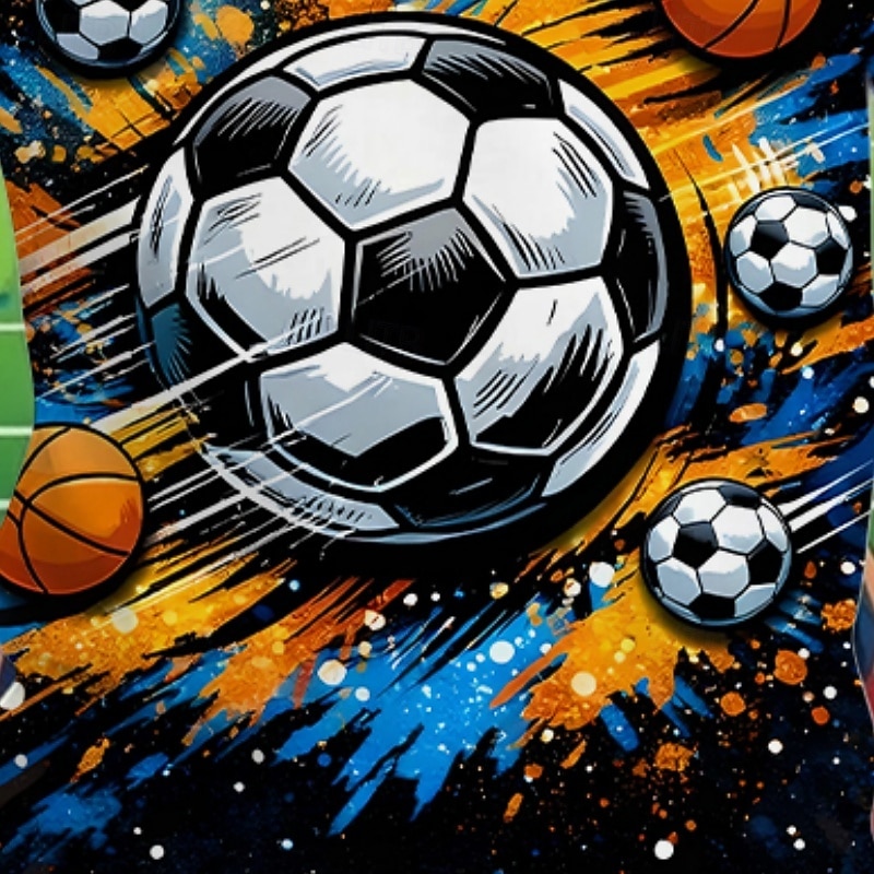 2026年 男の子 3D グラフィック サッカー サッカーTシャツ Tシャツ Ｔシャツ 半袖 3Dプリント 夏 春 スポーツ ファッション ストリートファッション 子供 4〜12年 クルーネック カジュアル 日常 アウトドア レギュラー  コレクション – $14.49 –P4