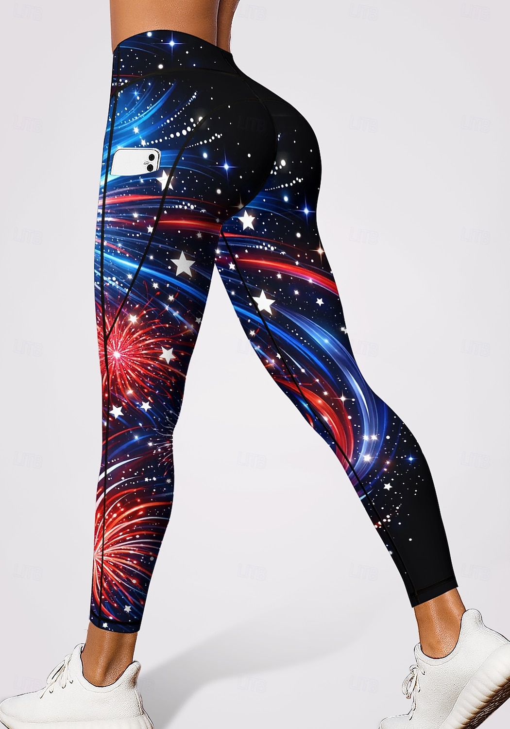 Independence Day American National Day American Independence Day Women's Casual leggings Gym Leggings Leggings Pockets Stamp Duty Patchwork Pilates Gym Fitness Pants Leggings Star Red / black Dark 2026 - $20.99 –P4