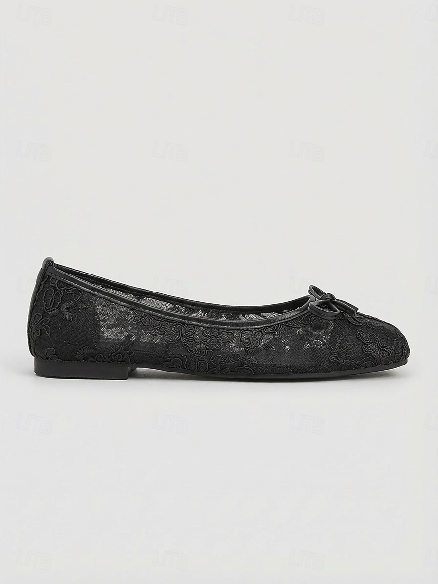Dames ballerina's van roze kant, elegante geborduurde instapschoenen voor de moeder van de bruid, tuinbruiloft &formele dag evenementen 2026 - $42.99 –P1