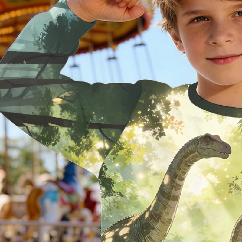 Para Meninos 3D Gráfico Dinossauro Moletom Pullover Manga Longa Impressão 3D Primavera Outono Ativo Moda Roupa de rua Infantil 4-12 anos Gola Redonda Casual Diário Ao ar livre Normal de 2026 por $22.99 –P2