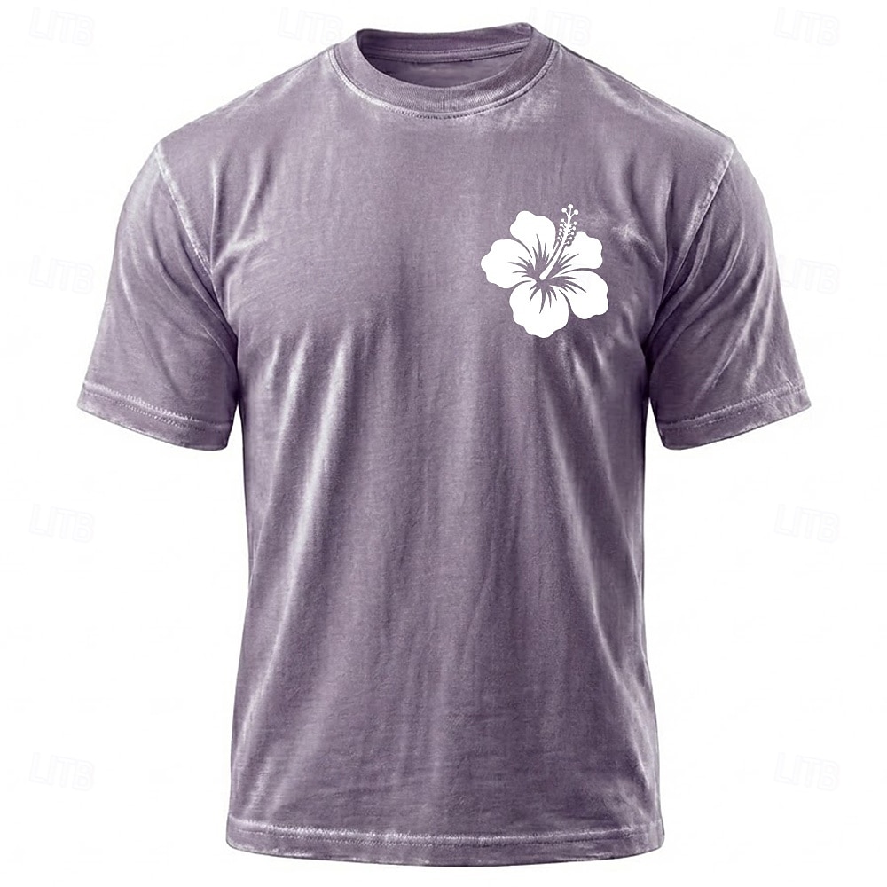 Per uomo Floreale Hawaii Maglietta Maglietta per lavaggio minerali Manica Corta maglietta Lavaggio acido Girocollo Camicia Vacanza Vintage Retrò Casuale Spiaggia Viaggio Blu Viola Grigio Estate del 2026 a $21.99 –P3