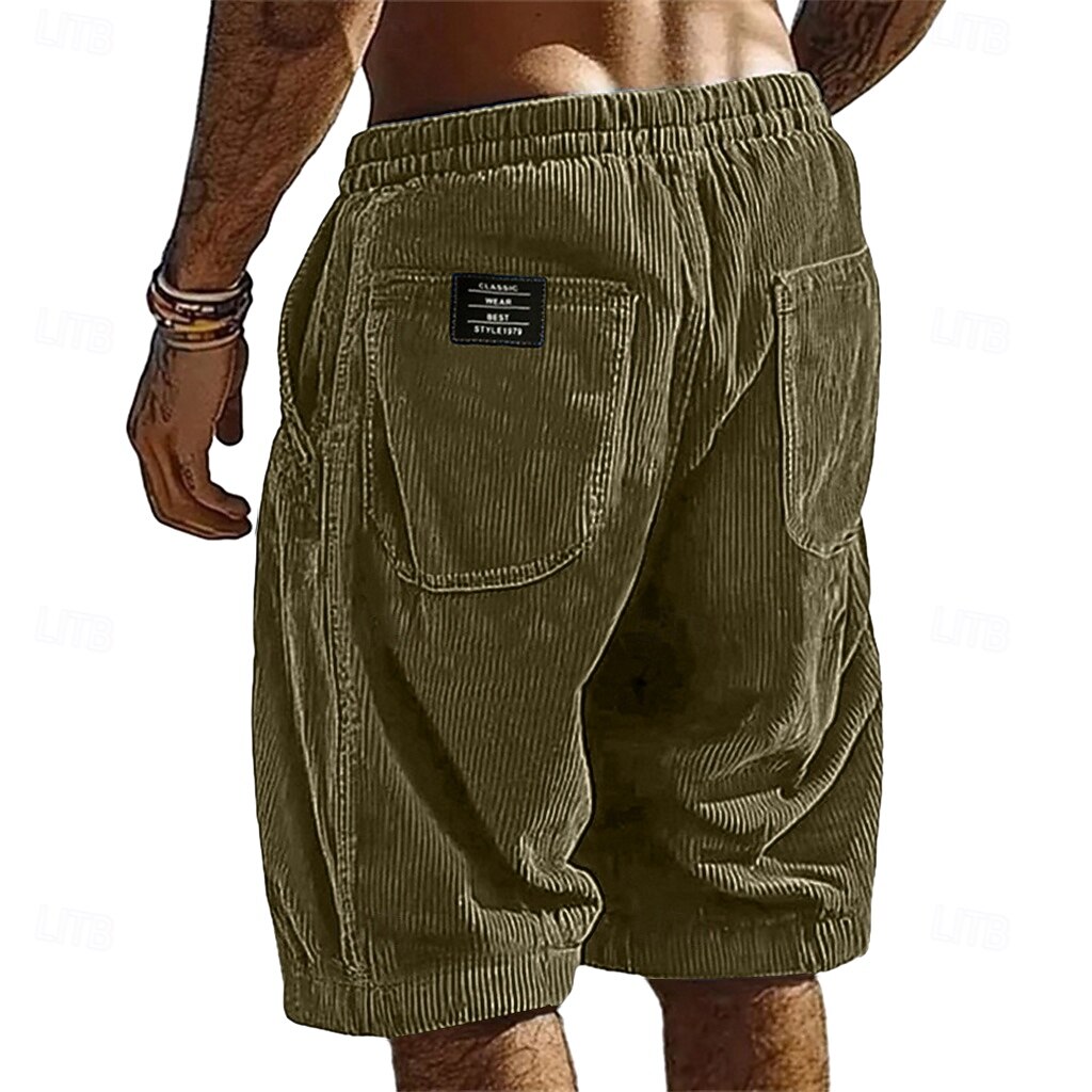 Homme Shorts Short décontracté Short en velours côtelé Avec Poches Taille Élastique Uni Respirant Longueur Genou Extérieur Vacances Tenue quotidienne Vacances Mode Noir Blanche Micro-Élastique de 2026 ? $21.99 –P3