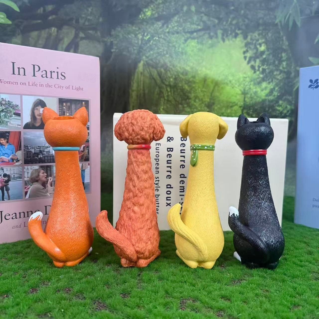 Handgemaakte, originele vaas in de vorm van een hond, gemaakt van hars, als tuindecoratie. Een schattige bloempot in de vorm van een hond, geschikt voor vetplanten, of als decoratie voor binnen, 2026 - $21.99 –P4