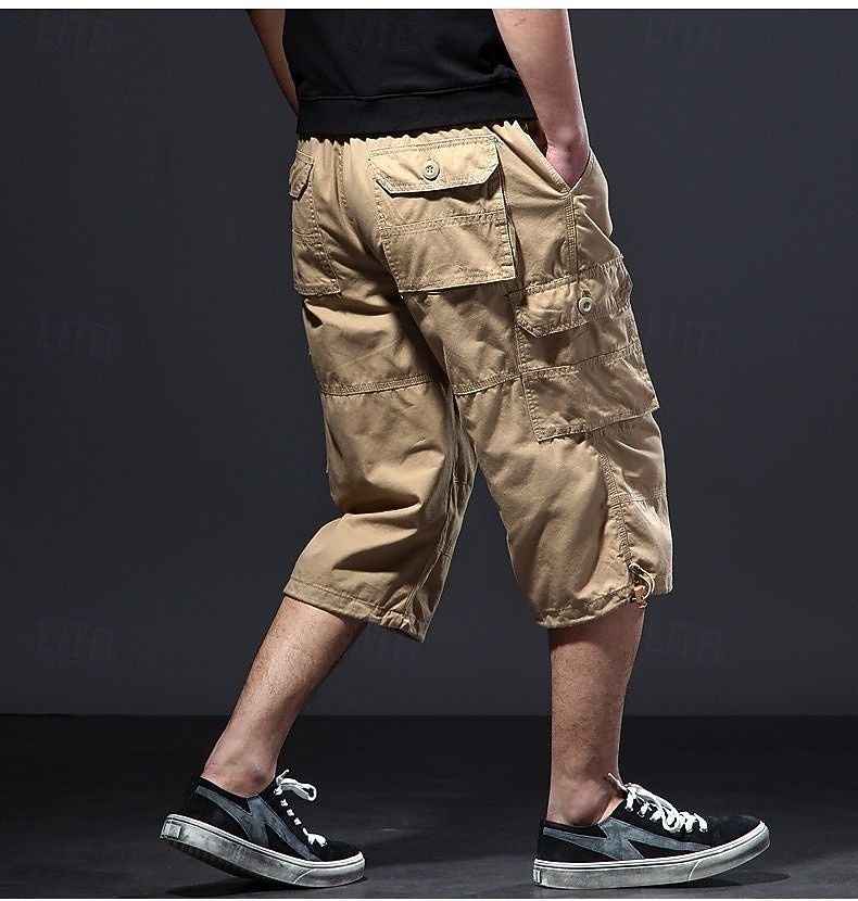 Hombre Pantalones tipo cargo Pantalón Corto Cargo Pantalón corto Pantalones cortos casuales Bolsillo Cintura elástica Plano Medio corto Casual Exterior Ropa de calle Moda Ropa de calle Negro Caqui 2026 - $30.99 –P6