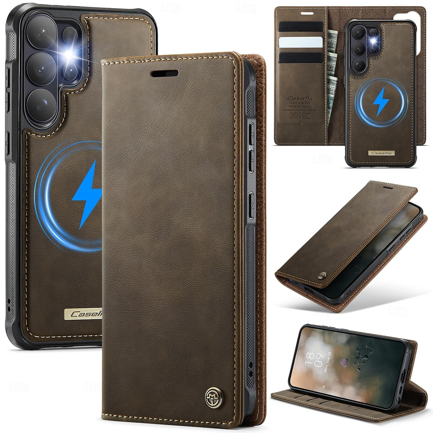 telefon Carcasă Pro Samsung Galaxy S26 S26 Ultra Plus Pouzdro na peněženku se stojánkem Podpora bezdrátového nabíjení Stojánek Retro TPU PU kůže 2026 - $25.99 –P1