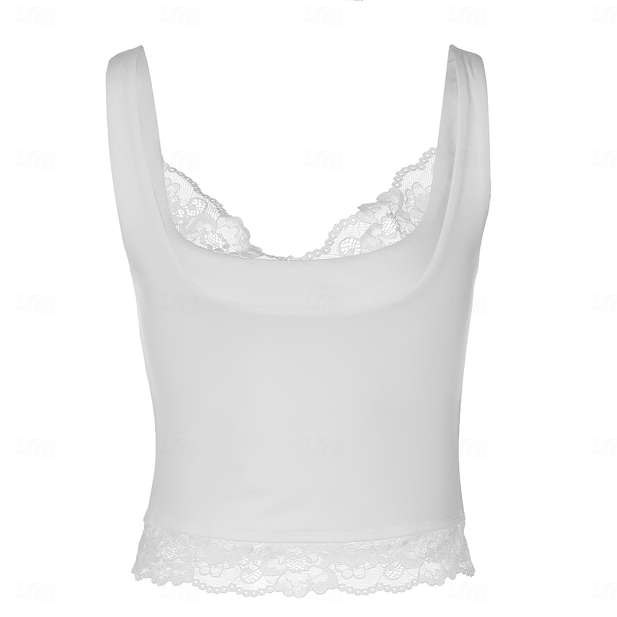 Dame Singleter Blondeskjøtetopp Helfarge Stilfull Varmt Fritid Ermeløs stropper Crop Tops Daglig Ut på byen Helg Svart Hvit Sommer Vår 2026 - $19.99 –P6