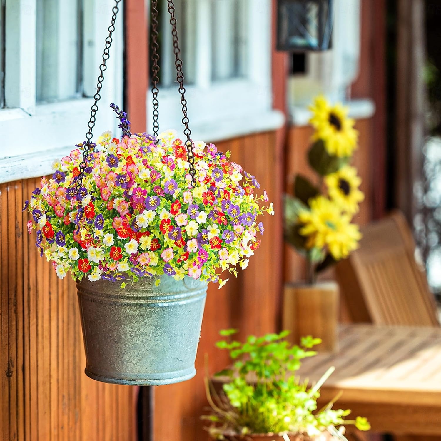 24 Bündel künstliche Gänseblümchen für die Frühlingsdekoration im Garten, auf der Veranda oder im Landhausstil. UV-beständige Kunstblumen für Terrasse, Garten, Balkonkasten, Pflanzgefäße und 2026 - $38.99 –P6