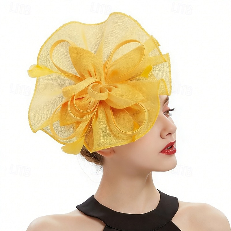 fascinators Linfrø Fjær Bryllup Bursdag Elegant Årgang søt stil Med Fjær Hodeplagg Hodeplagg 2026 - $28.99 –P5