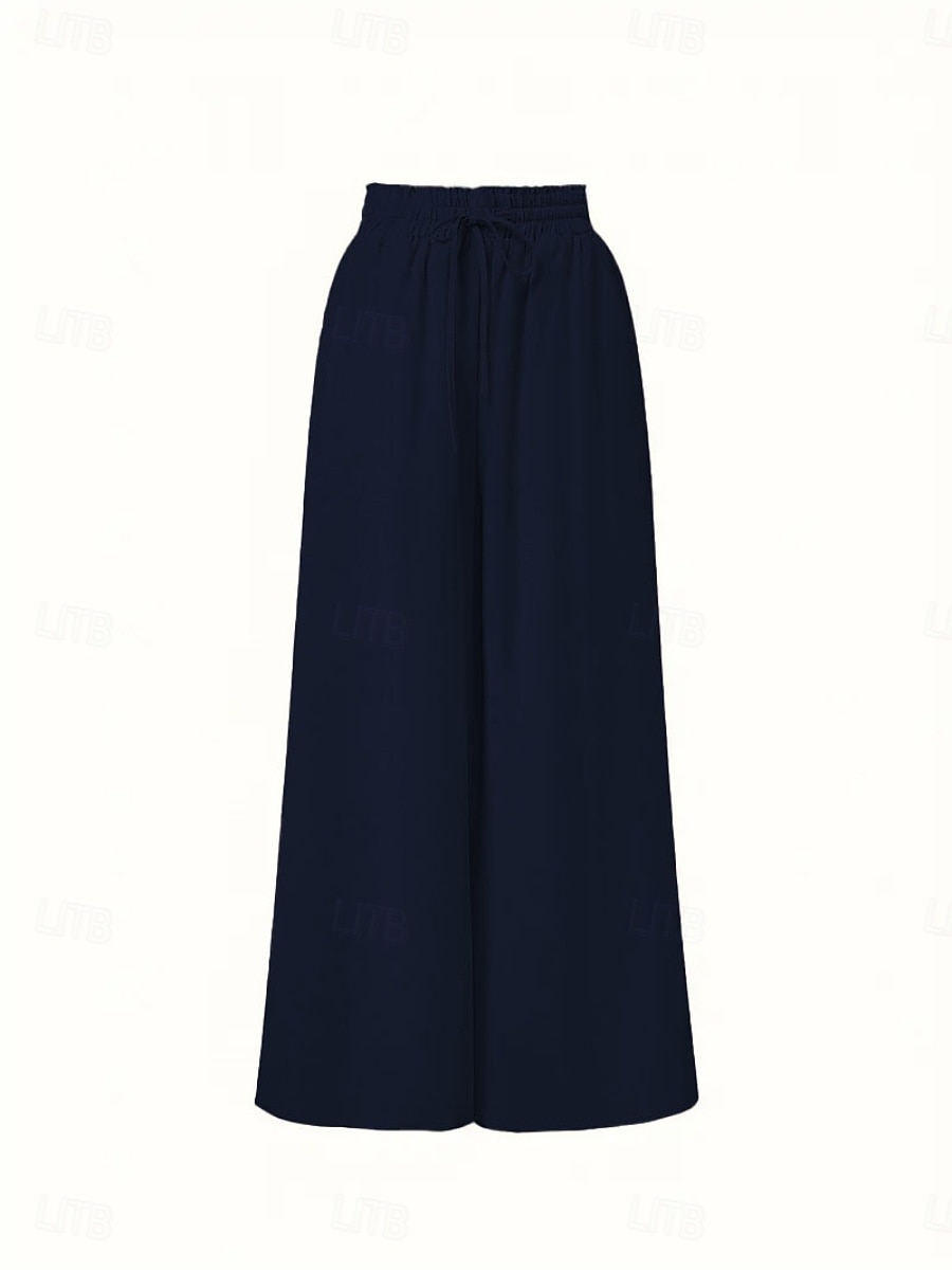 Dam Trosor Kinesiska Aktiv Streetwear Ledigt Fullängd Medium Midja Slät Snörning Bekväm Oelastisk Dagligen Utomhus Gata Aprikos Svart Mörk marin Kaki Sommar Vår Lös passning 2026 - $22.99 –P16