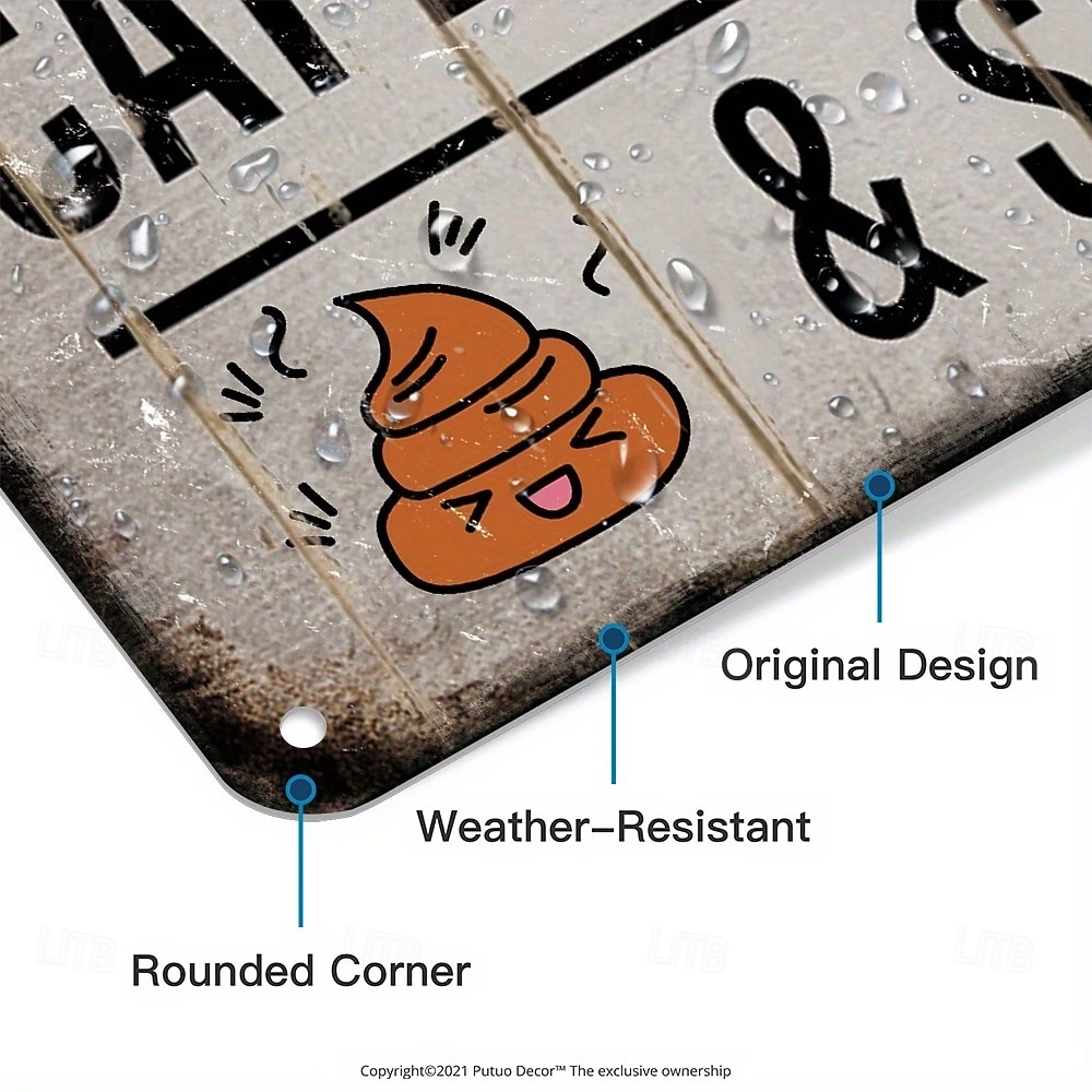 Este es un letrero de baño, no de cibercafé, divertido letrero de hojalata de metal para baño, decoración de pared humorística vintage, arte de pared de baño de aluminio rústico para casa de campo, 2026 - $9.99 –P9