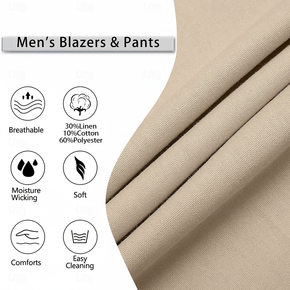 Men's Linen Suits Beach Wedding White Sky Blue Spring & Summer Suit Notch Lapel Formal Solid Colored Slim Fit 2 Piece Single Breasted Two-buttons 2026 - $119.99 –P7