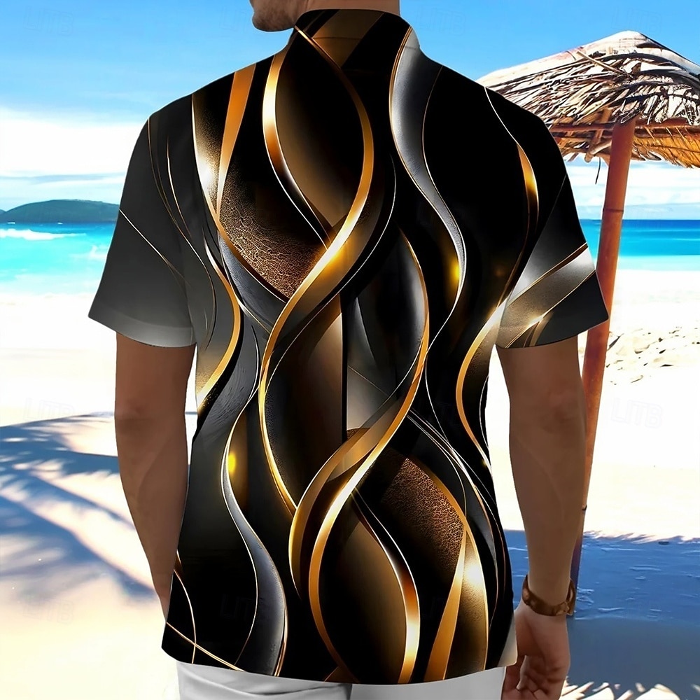 Per uomo Sfumatura Con onde Arte astratta Camicia Camicia con Bottoni Camicia casual Manica Corta Moda Casual Abbigliamento casual alla moda Vacanza Primavera Autunno Collo ripiegato Stampa 3D del 2026 a $25.99 –P2