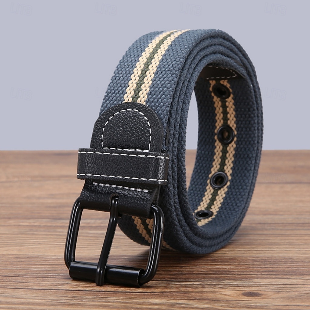 Homme Ceinture Toile Streetwear Contemporain Loisir Rayure Bleu Noir Quotidien Extérieur Ceinture Taille de 2026 ? $2.99 –P6