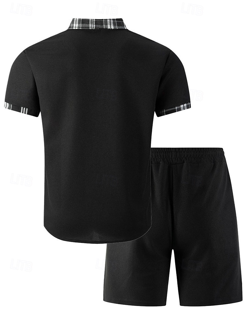 Herren Zweiteilig Hemd Set Sommer-Set Und Set Kontrastfarbe Lässig Täglich Urlaub Hemdkragen Kurzarm Kurze Hose Sommer Frühling Mode Lässig Bequem Bekleidung 2026 - $36.99 –P8