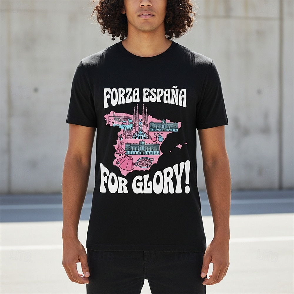 Match mondial de football 2026 Vêtements de sport T-shirt graphique Football Fan de football espagnol Patriotique Tee-shirt pour Unisexe Adulte Impression 3D  pour de 2026 ? $18.99 –P4