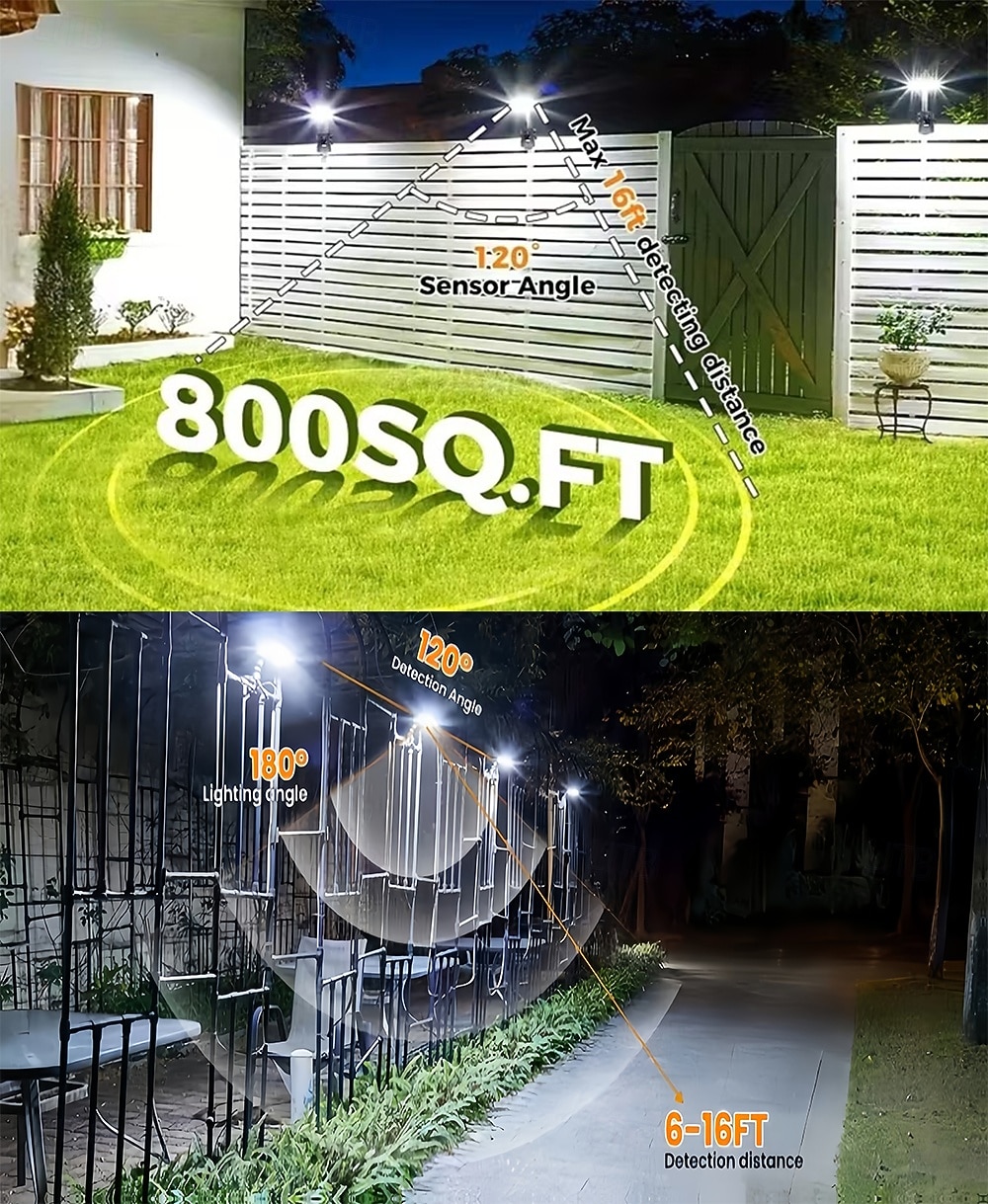 2 Pcs Outdoor Solar Motion Sensor Wall Lights, IP65 Waterproof, 60 LED Beads, Clip-On, 3 Modes, LED Security & Decorative Lights for Garden, Deck, Fence, Yard, Street, Park, Villa 2026 - $39.99 –P3