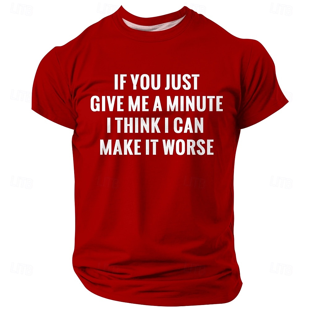 Maglietta da uomo divertente e sarcastica con la scritta "Se mi dai solo un minuto penso di poter peggiorare le cose", blu navy, con grafica e slogan umoristico, ideale come regalo, taglie S-5XL. del 2026 a $21.99 –P3