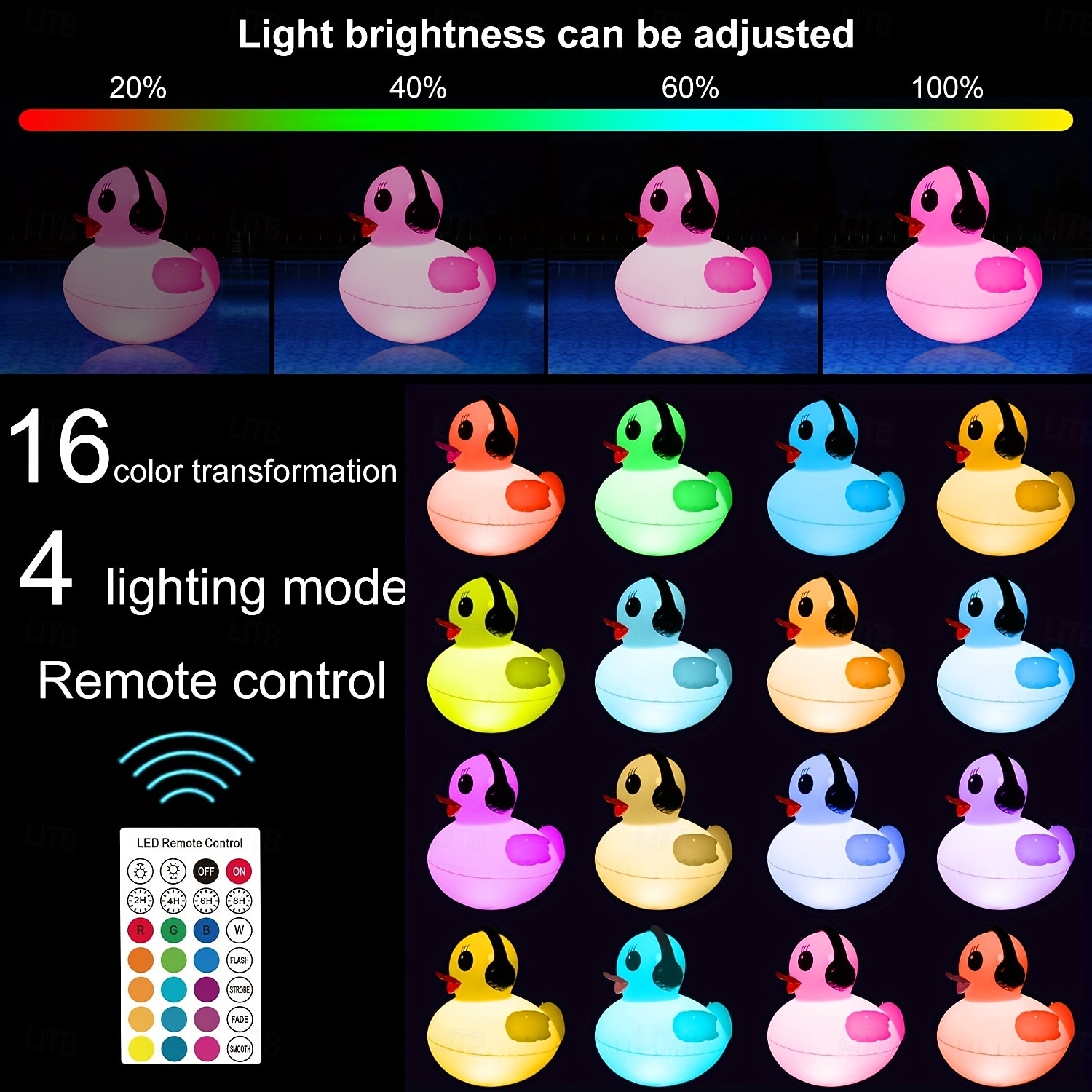 1 Pc Outdoor Solar Waterproof Inflatable PVC Duck Pool Light, Decorative LED Lamp for Garden, Yard, Lawn, Pond, Patio – Summer, Party & Beach Ambient Landscape Lighting 2026 - $30.99 –P10