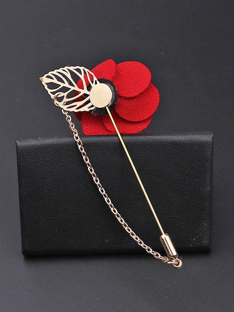 Pin de solapa con flor de poliéster elegante para hombre: múltiples opciones de color, elegante y moderno, perfecto para bodas y fiestas. 2026 - $7.99 –P10