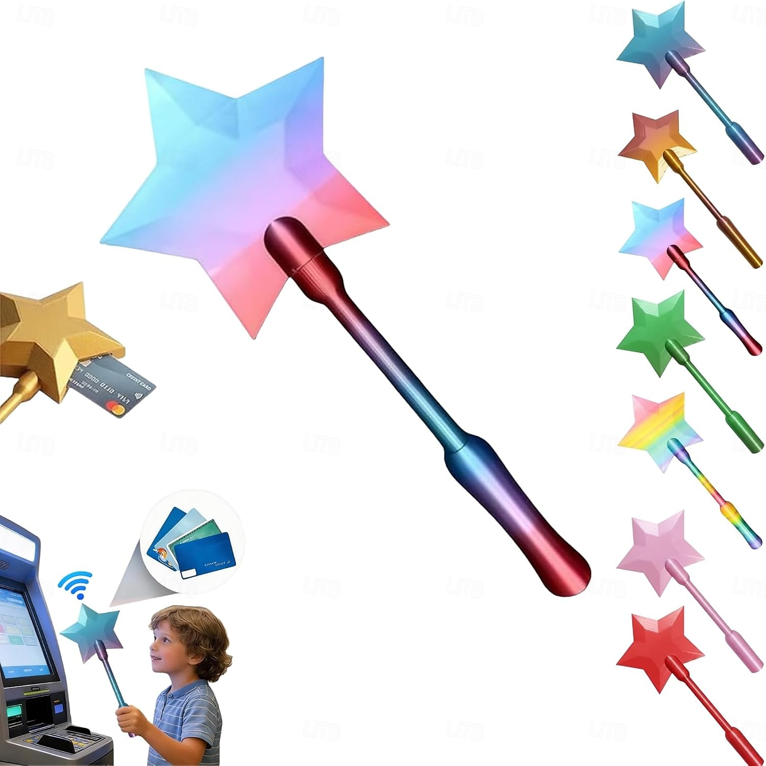 3D-geprinte toverstaf om te betalen met aanraking, magische sterrentoverstaven om mee te betalen, contactloze betaalkaarthouder voor toverstaven, digitale betaalsterrentoverstaven voor gemakkelijk 2026 - $15.99 –P9