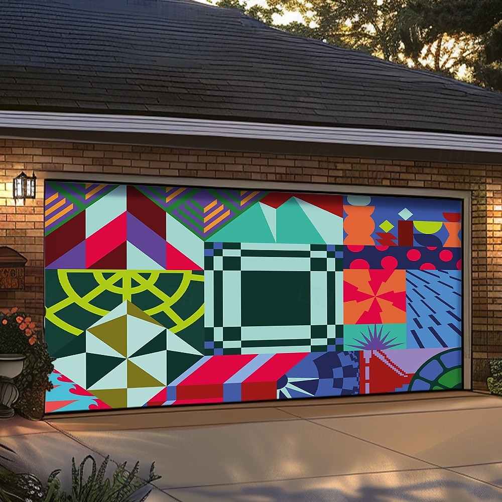 2026 Global Soccer Tournament Abstract Geometric Shapes Colorful Mosaic Patchwork Garage Door Banner Mural Outdoor House Yard Decor Modern Art Sports Fan Celebration Backdrop Large Sign 2026 - $49.99 –P2