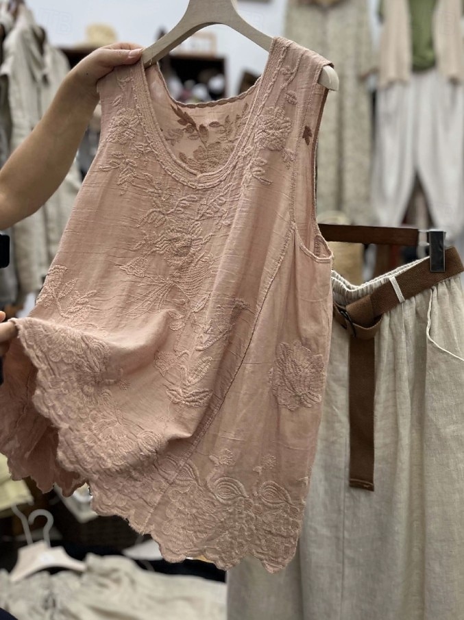 Damskie Koronkowa koszula Jednokolorowe Elegancja Bohema Urlop Bez rękawów Półgolf Długie topy Codzienny Święto Weekend Czarny Biały Rumiany róż Jasnobrązowy Khaki Lato Wiosna 2026 - $21.99 –P5