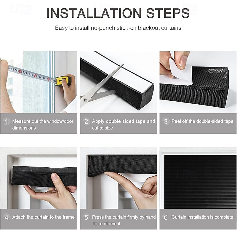 Jaluzele temporare opace, fără găurire, autoadezive, plisate, husă de intimitate pentru dormitor, cămin, apartament 2026 - $18.99 –P1