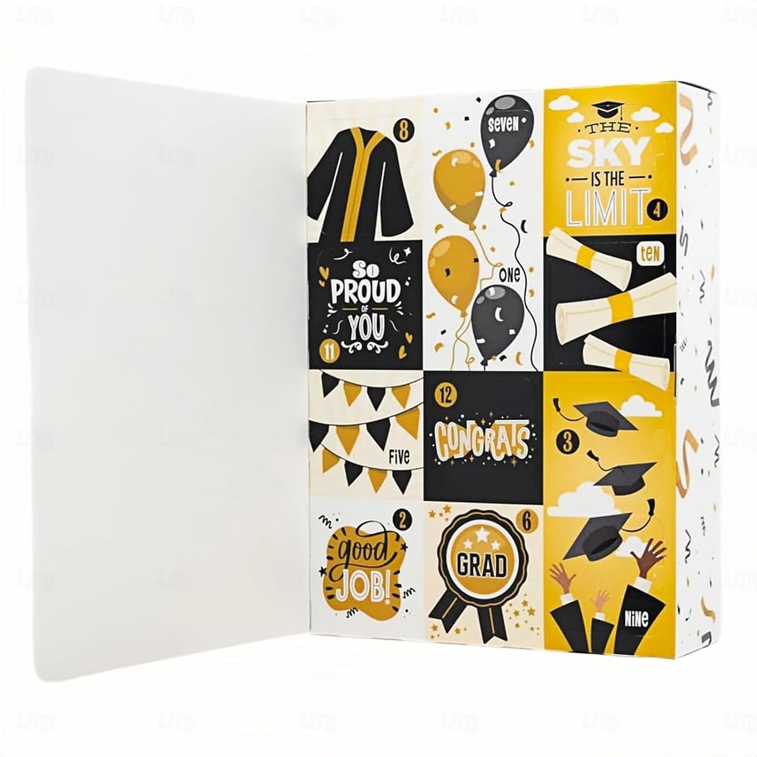 Calendario dell'Avvento di laurea di 12 giorni, scatola regalo vuota, elegante scatola di carta per laurea, confezione regalo a sorpresa da riempire per la laurea, scatola regalo con cappello di del 2026 a $16.99 –P1