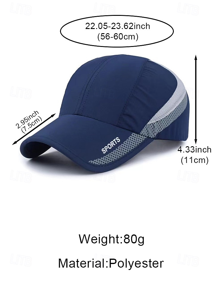 Men's Polyester Quick-Dry Sports Cap, Adjustable Size, Multi-Color – Perfect for Casual Wear, Travel and Outdoor Activities 2026 - $7.99 –P11