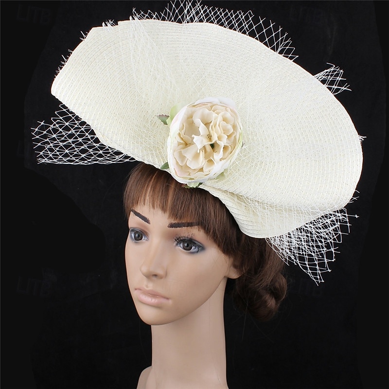 Fascinator Carta pura Matrimonio Compleanno Vintage Carino Retrò Con Fiore Tulle Copricapo Copricapo del 2026 a $34.99 –P11