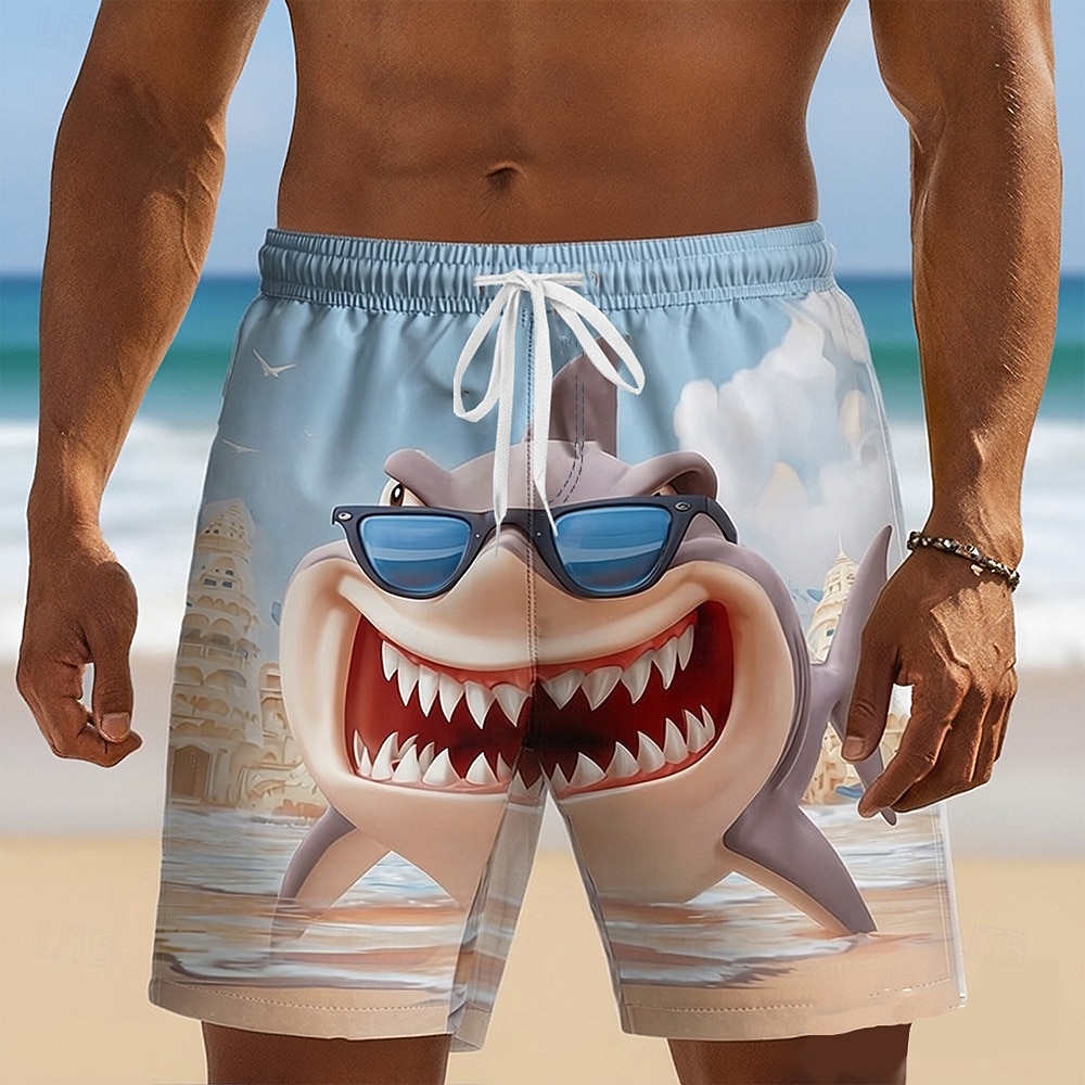 Per uomo Animale Cartoni animati Squalo Costumi da bagno Pantaloncini da mare Pantaloncini da Surf Misura del girovita medio Divertente Vacanza al Mare Tasche Laterali fodera in rete Coulisse del 2026 a $20.99 –P1