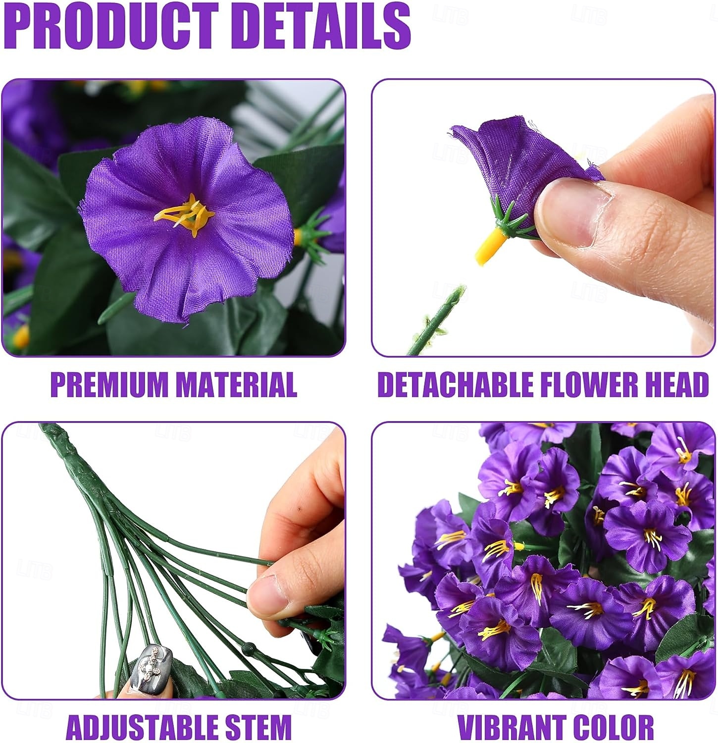 2/4 piezas de flores artificiales colgantes para exteriores, decoración de primavera y verano, de seda sintética, resistentes a los rayos UV, realistas, para el porche, el patio y el balcón del hogar. 2026 - $16.99 –P2