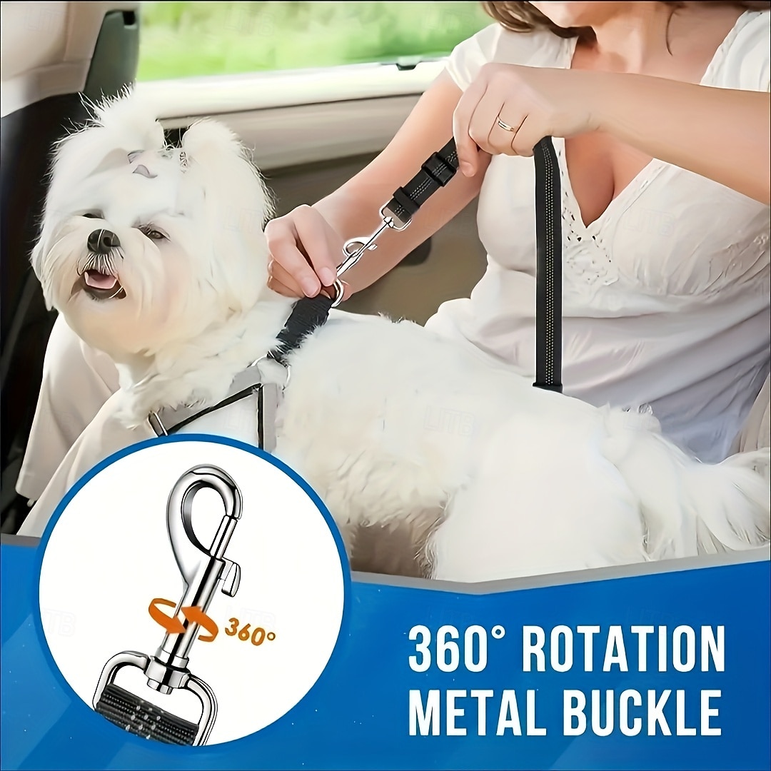 Cinturón de seguridad doble para perros, nuevo cinturón de seguridad doble para reposacabezas de coche para mascotas, correa para perros sin enredos, ajustable con elástico, divisor de correa para 2026 - $16.99 –P6