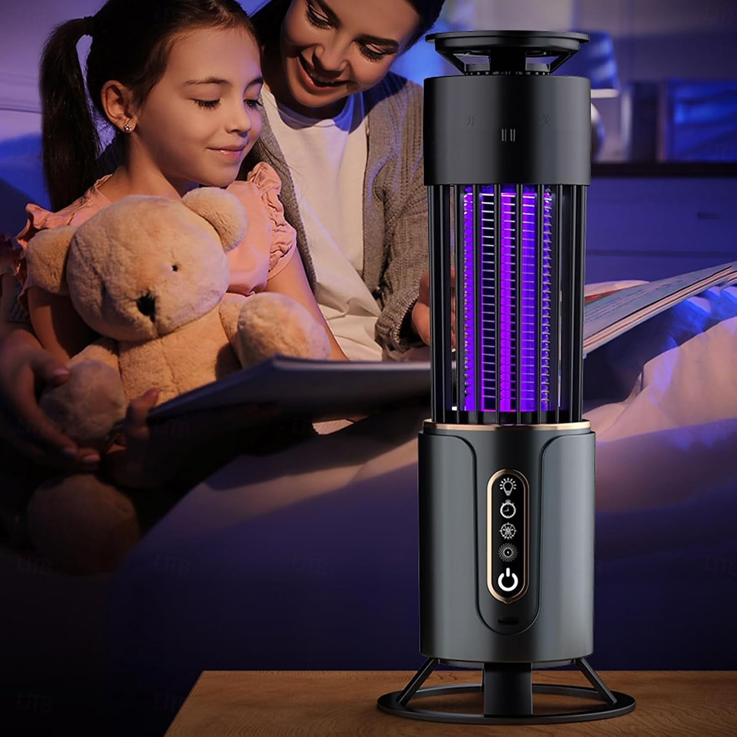 Hyttyssammutin ulkokäyttöön, hyttyssammutin ulkokäyttöön ja sisäkäyttöön LED-valolla, ladattava hyttyssammutin kärpästen tappaja, lentävien hyönteisten salamurtaja ulkokäyttöön, ulkopinta abs-muovista 2026 - $29.99 –P1