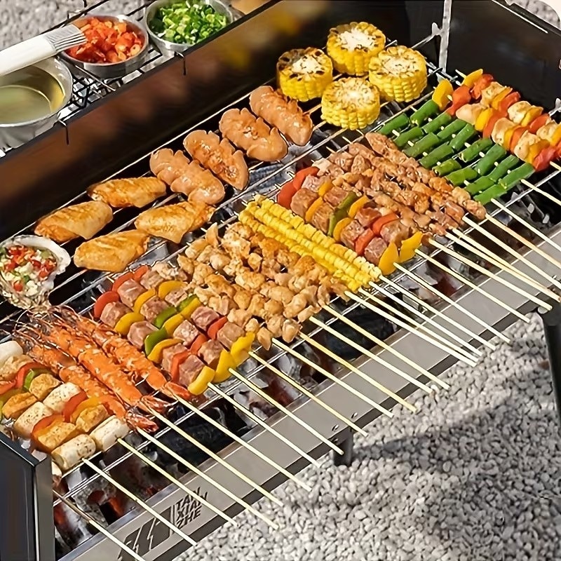 Conjunto de 500 espetos descartáveis de bambu com 3 mm de espessura para churrasco, ideais para uso doméstico, piqueniques e churrascos ao ar livre. Perfeitos para frango, espetinhos fritos, linguiças de 2026 por $10.99 –P2