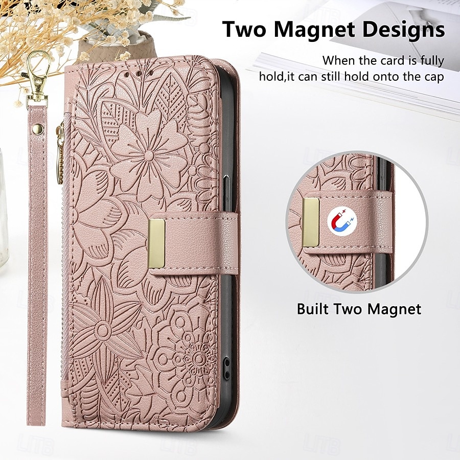 Phone Case For Samsung Galaxy S26 S26 Plus S26 Ultra Wallet Case Flip Cover with Stand Holder Zipper with Wrist Strap Tree Retro TPU PU Leather 2026 - $18.99 –P18