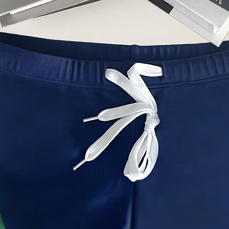 Hombre Bañador Natación Corto Bañadores Pantalones Bloqueo de color Correa Boyleg Secado rápido Eslático Transpirable Bañadores Surf Deportes acuáticos Natación Verano 2026 - $8.99 –P3