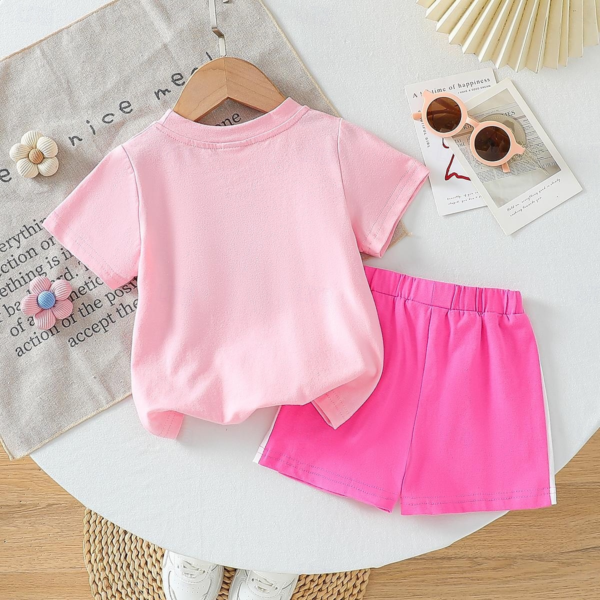 Mädchen 3D Buchstabe T-Shirt & Shorts Sommer Mode Kleinkind Ab 4 Jahren 2026 - $22.99 –P2