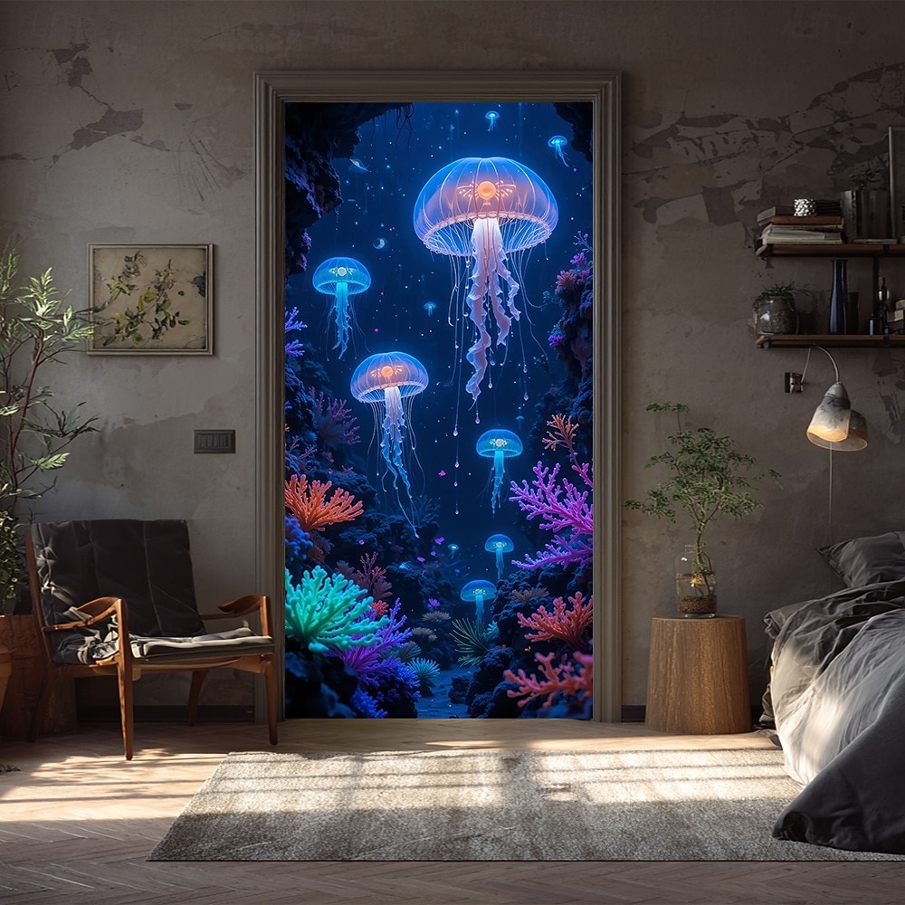 Posters Door Cover Outdoor Banners Jellyfish Tropical Modern 3D Party Dorm Teens Room College Dorm Guys Man Cave Frat Bedroom Shooting Backgrounds Home Decor 2026 - $17.99 –P5